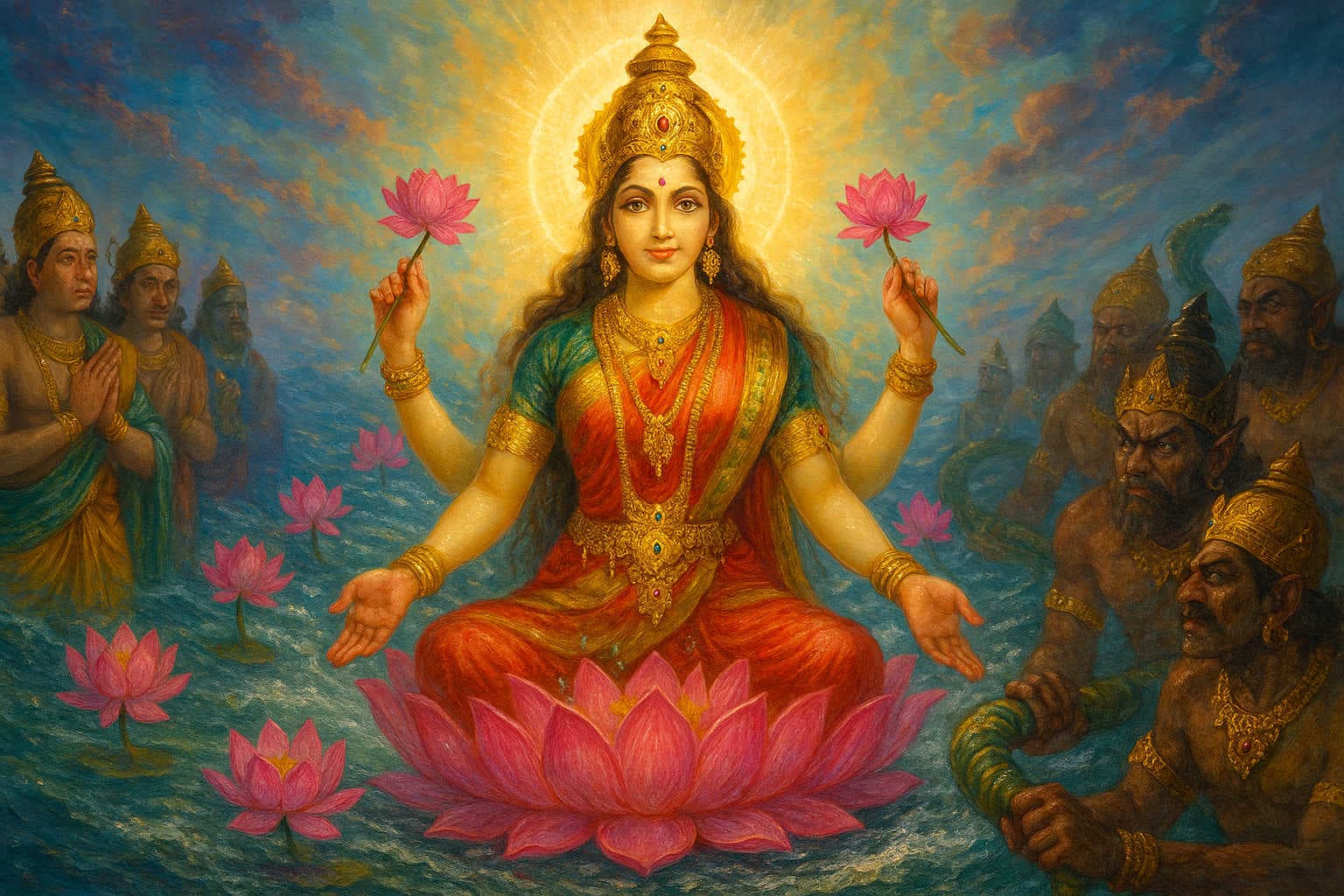 Birth of Goddess Lakshmi from Ocean